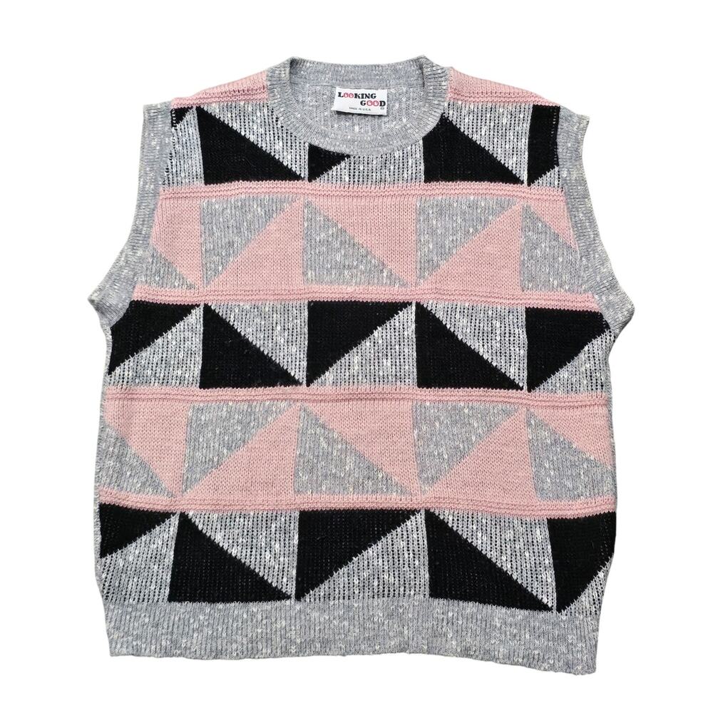 Looking Good Fashion Cropped Geometric Pattern Sweater Vest USA